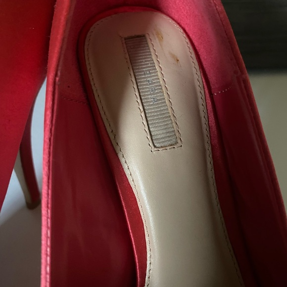 Zara Pink satin open toe pumps with bow, sz 40 NWT - Picture 9 of 10